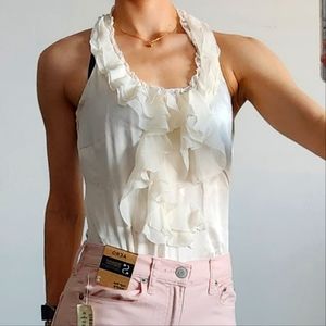 NWOT White house Black market Silk elegant cream blouse XXS